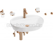 Комплект 9 в 1 Wellsee Calin 201005624 глянцевый белый, розовое золото