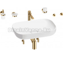 Комплект 9 в 1 Wellsee Croquis 201005633 глянцевый белый, золото