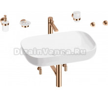 Комплект 9 в 1 Wellsee Croquis 201005674 глянцевый белый, розовое золото