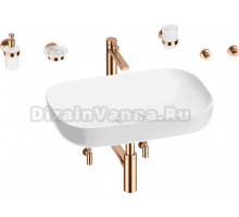 Комплект 9 в 1 Wellsee Croquis 201005694 глянцевый белый, розовое золото