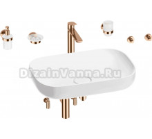 Комплект 9 в 1 Wellsee Croquis 201005709 глянцевый белый, розовое золото