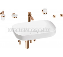 Комплект 9 в 1 Wellsee Croquis 201005714 глянцевый белый, розовое золото