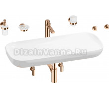 Комплект 9 в 1 Wellsee Croquis 201005734 глянцевый белый, розовое золото