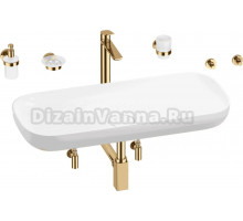 Комплект 9 в 1 Wellsee Croquis 201005748 глянцевый белый, золото