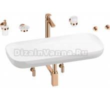 Комплект 9 в 1 Wellsee Croquis 201005749 глянцевый белый, розовое золото