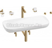 Комплект 9 в 1 Wellsee Croquis 201005768 глянцевый белый, золото