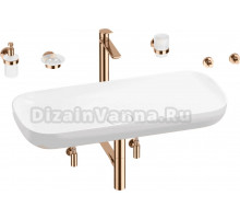 Комплект 9 в 1 Wellsee Croquis 201005769 глянцевый белый, розовое золото