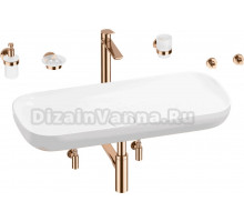 Комплект 9 в 1 Wellsee Croquis 201005789 глянцевый белый, розовое золото