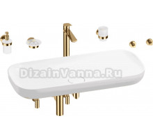 Комплект 9 в 1 Wellsee Croquis 201005808 глянцевый белый, золото