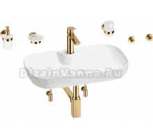 Комплект 9 в 1 Wellsee Croquis 2.0 201005838 глянцевый белый, золото