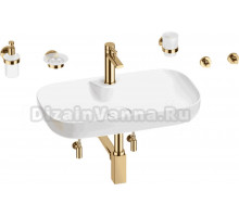 Комплект 9 в 1 Wellsee Croquis 2.0 201005843 глянцевый белый, золото