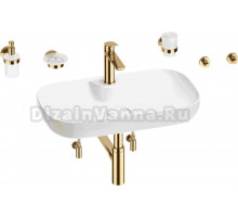 Комплект 9 в 1 Wellsee Croquis 2.0 201005858 глянцевый белый, золото