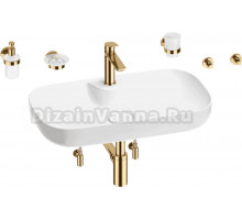 Комплект 9 в 1 Wellsee Croquis 2.0 201005878 глянцевый белый, золото