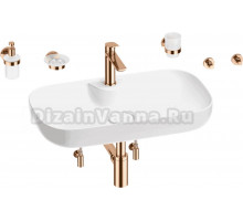 Комплект 9 в 1 Wellsee Croquis 2.0 201005879 глянцевый белый, розовое золото