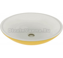 Накладная раковина Migliore Arena 46 глянцевая белая, золото, круглая, искусственный камень