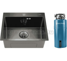 Комплект Мойка Melana D5343HB графит + Измельчитель Paulmark Intenso