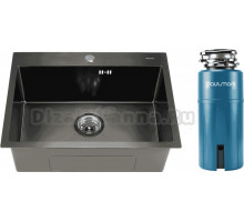 Комплект Мойка Melana D6045HB графит + Измельчитель Paulmark Intenso