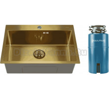 Комплект Мойка Melana D6545HG золото + Измельчитель Paulmark Intenso
