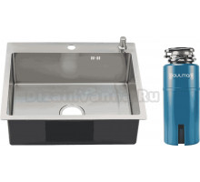 Комплект Мойка Melana ProfLine MLN-R6050H+дозатор, сатин + Измельчитель Paulmark Intenso