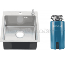 Комплект Мойка Melana ProfLine R44485H+дозатор, сатин + Измельчитель Paulmark Intenso