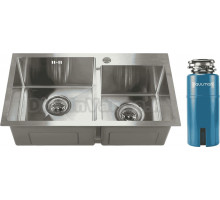 Комплект Мойка Melana S7240H сатин + Измельчитель Paulmark Intenso