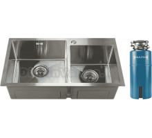 Комплект Мойка Melana S7843H сатин + Измельчитель Paulmark Intenso