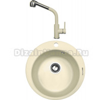 Комплект Мойка Zigmund & Shtain Kreis 480, молодое шампанское + Смеситель ZS 1200L, молодое шампанское