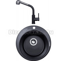 Комплект Мойка Zigmund & Shtain Kreis 480, черный базальт + Смеситель ZS 1200L, черный базальт