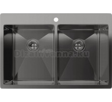 Мойка кухонная Rivelato Rinox 7450 2В PVD black