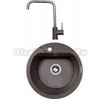 Комплект Мойка Zigmund & Shtain Kreis 505F, швейцарский шоколад + Смеситель ZS 1400, швейцарский шоколад