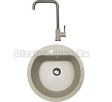 Комплект Мойка Zigmund & Shtain Kreis 505F, речной песок + Смеситель ZS 1400, речной песок