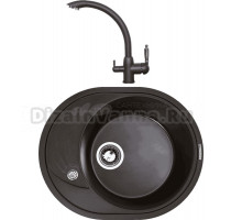 Комплект Мойка Zigmund & Shtain Kreis OV 575, швейцарский шоколад + Смеситель ZS 1500, швейцарский шоколад