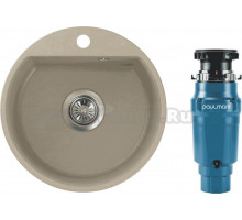 Комплект Мойка NOVA, 44, бежевая + Измельчитель Paulmark Intenso