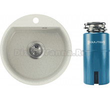 Комплект Мойка NOVA, 44, белая + Измельчитель Paulmark Intenso