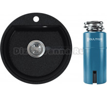 Комплект Мойка NOVA, 44, черная + Измельчитель Paulmark Intenso