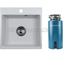 Комплект Мойка NOVA, 44-44, белая + Измельчитель Paulmark Intenso