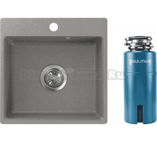 Комплект Мойка NOVA, 44-44, серая + Измельчитель Paulmark Intenso