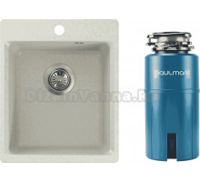 Комплект Мойка NOVA, 51-42, белая + Измельчитель Paulmark Intenso