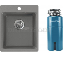 Комплект Мойка NOVA, 51-42, серая + Измельчитель Paulmark Intenso
