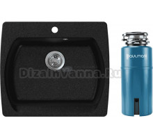 Комплект Мойка NOVA 60-53, черная + Измельчитель Paulmark Intenso