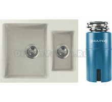 Комплект Мойка NOVA Эва, 59, белая + Измельчитель Paulmark Intenso