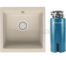 Комплект Мойка Point Бату 45, светло-бежевая + Измельчитель Paulmark Intenso