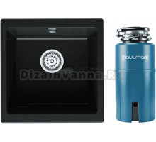 Комплект Мойка Point Бату 45, черная + Измельчитель Paulmark Intenso