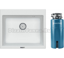 Комплект Мойка Point Бинга 60, белая + Измельчитель Paulmark Intenso