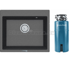 Комплект Мойка Point Бинга 60, графит + Измельчитель Paulmark Intenso