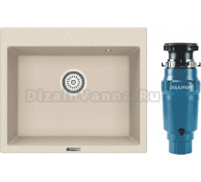 Комплект Мойка Point Бинга 60, светло-бежевая + Измельчитель Paulmark Intenso