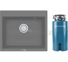 Комплект Мойка Point Бинга 60, серая + Измельчитель Paulmark Intenso