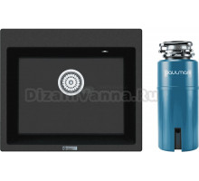 Комплект Мойка Point Бинга 60, черная + Измельчитель Paulmark Intenso