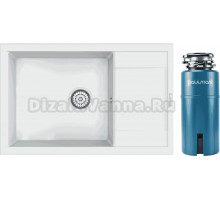 Комплект Мойка Point Велета 78, белая + Измельчитель Paulmark Intenso