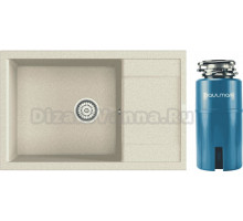 Комплект Мойка Point Велета 78, светло-бежевая + Измельчитель Paulmark Intenso